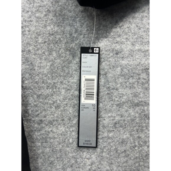 NWT Tahari Arthur S. Levine  Women’s Black Long Jacket Trench Coat Size 10 - Picture 6 of 16